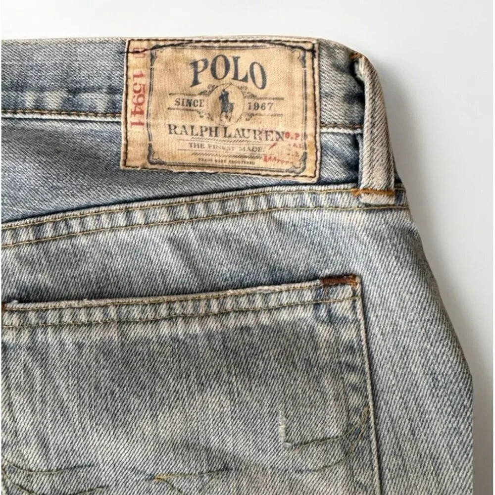 Polo Ralph Lauren Jeans 30x30 Light Wash Straight Fit Vintage Fade Denim